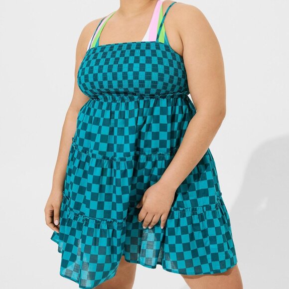 ❤️NWT VINTAGE TORRID SWIM COVER - POCKETS - COVERUP COTTON BEACH MINI DRESS - Picture 9 of 15